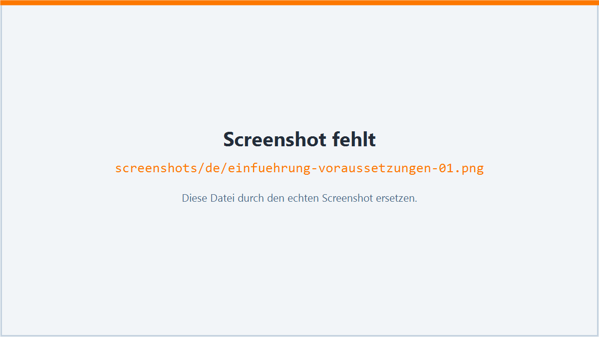 Screenshot: Systemvoraussetzungen